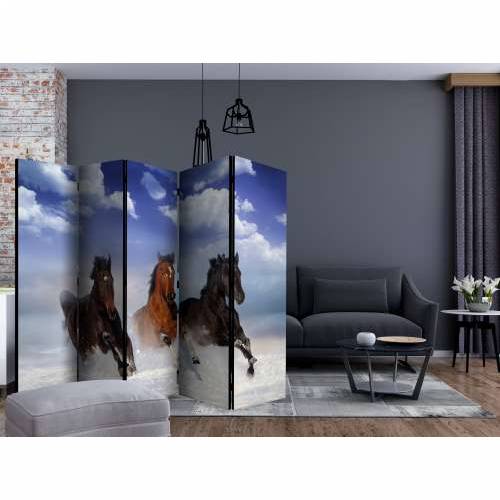 Paravan u 5 dijelova - Horses in the Snow II [Room Dividers] 225x172 Cijena