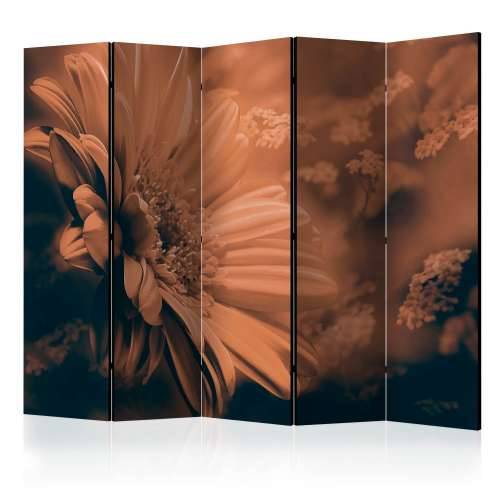 Paravan u 5 dijelova - Gerbera in bronze II [Room Dividers] 225x172 Cijena