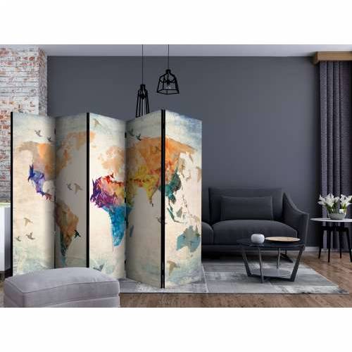 Paravan u 5 dijelova - Paper birds II [Room Dividers] 225x172 Cijena
