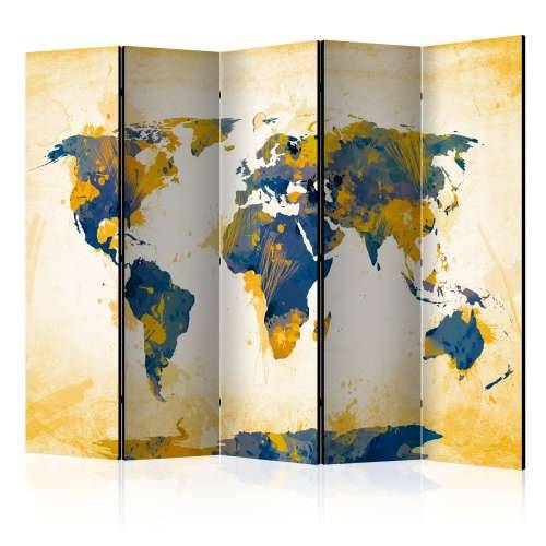 Paravan u 5 dijelova - Map of the World - Sun and sky II [Room Dividers] 225x172 Cijena