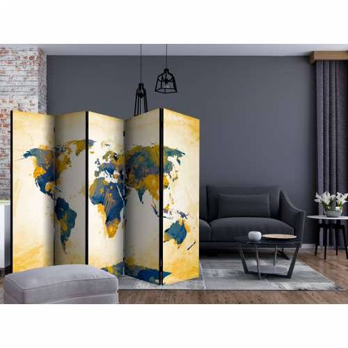 Paravan u 5 dijelova - Map of the World - Sun and sky II [Room Dividers] 225x172 Cijena