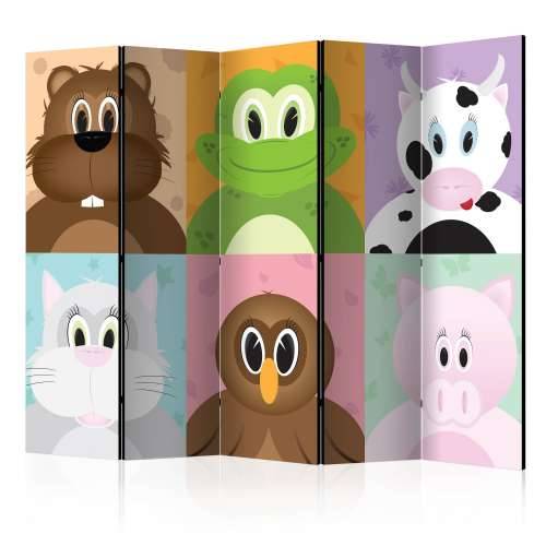 Paravan u 5 dijelova - Cheerful animals II [Room Dividers] 225x172 Cijena