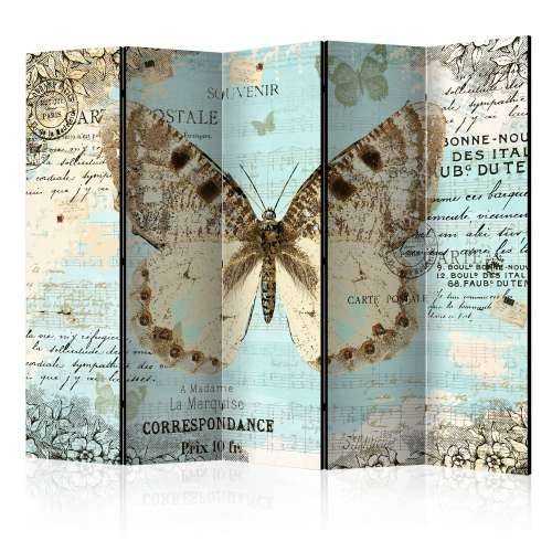 Paravan u 5 dijelova - Postcard with butterfly II [Room Dividers] 225x172 Cijena