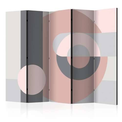 Paravan u 5 dijelova - Geometric Wreath (Pink) II [Room Dividers] 225x172 Cijena
