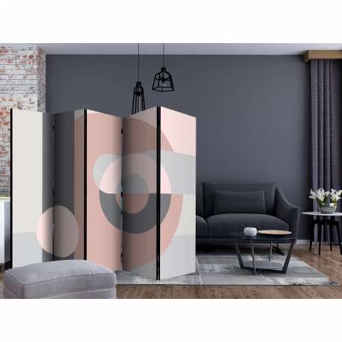 Paravan u 5 dijelova - Geometric Wreath (Pink) II [Room Dividers] 225x172 Cijena