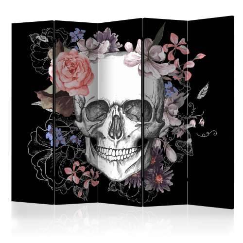 Paravan u 5 dijelova - Skull and Flowers II [Room Dividers] 225x172 Cijena