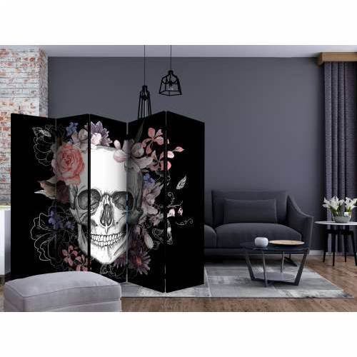 Paravan u 5 dijelova - Skull and Flowers II [Room Dividers] 225x172 Cijena