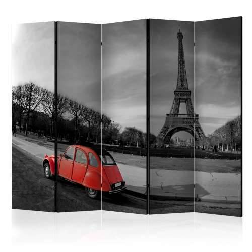 Paravan u 5 dijelova - Eiffel Tower and red car II [Room Dividers] 225x172 Cijena