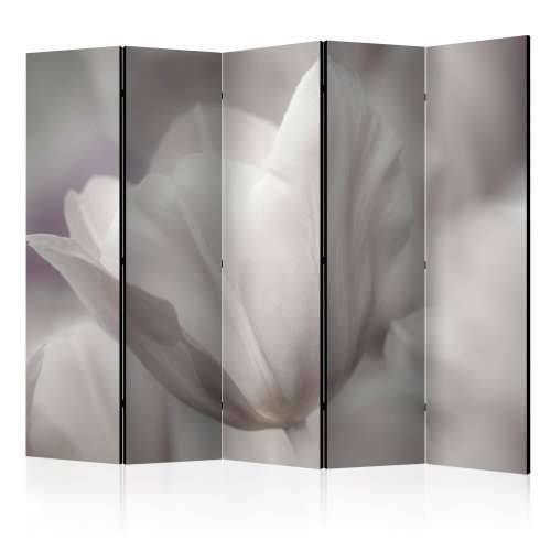 Paravan u 5 dijelova - Tulip - black and white photo II [Room Dividers] 225x172 Cijena