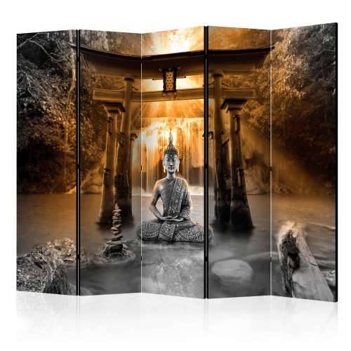 Paravan u 5 dijelova - Buddha Smile (Orange) II [Room Dividers] 225x172 Cijena