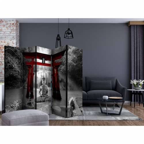Paravan u 5 dijelova - Buddha Smile (Red) II [Room Dividers] 225x172 Cijena