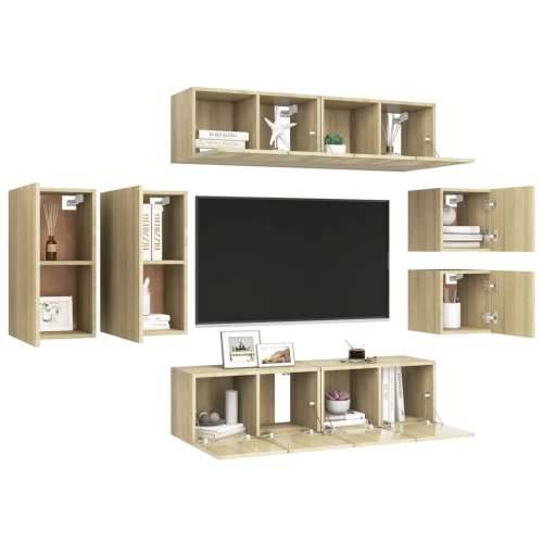 8-dijelni set TV ormarića boja hrasta sonome konstruirano drvo - sonoma hrast 8 60 cm Cijena
