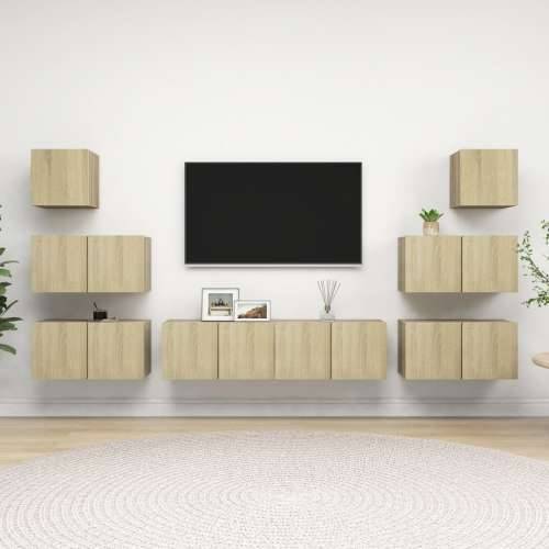 8-dijelni set TV ormarića boja hrasta sonome konstruirano drvo - sonoma hrast 8 60 cm Cijena