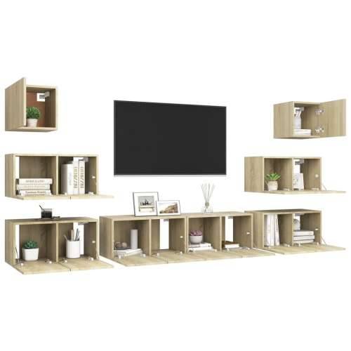 8-dijelni set TV ormarića boja hrasta sonome konstruirano drvo - sonoma hrast 8 60 cm Cijena