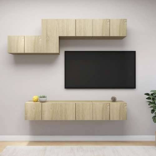 7-dijelni set TV ormarića boja hrasta sonome konstruirano drvo - sonoma hrast 7 60 cm Cijena