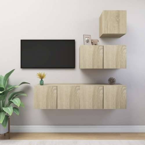 4-dijelni set TV ormarića boja hrasta sonome konstruirano drvo - sonoma hrast 1 60 cm Cijena