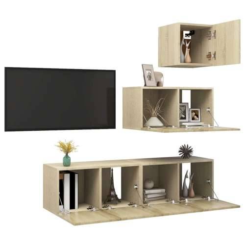 4-dijelni set TV ormarića boja hrasta sonome konstruirano drvo - sonoma hrast 1 60 cm Cijena