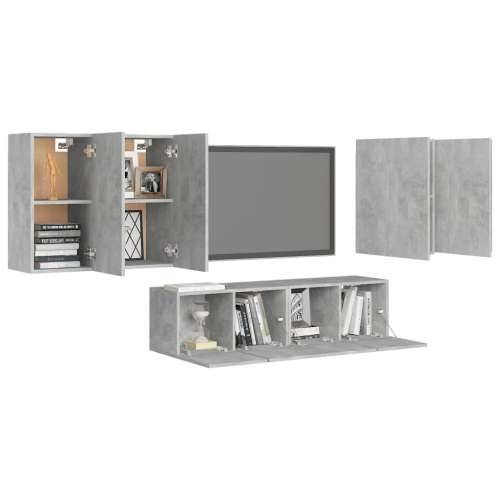 6-dijelni set TV ormarića siva boja betona konstruirano drvo - Beton siva 6 60 cm Cijena