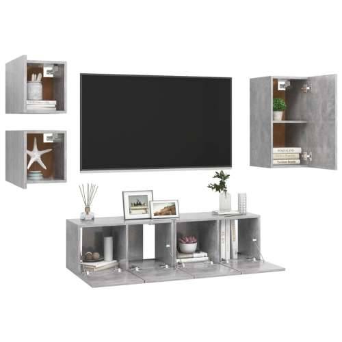 5-dijelni set TV ormarića siva boja betona konstruirano drvo - Beton siva 5 60 cm Cijena