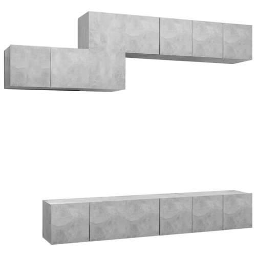 7-dijelni set TV ormarića siva boja betona konstruirano drvo - Beton siva 7 60 cm Cijena