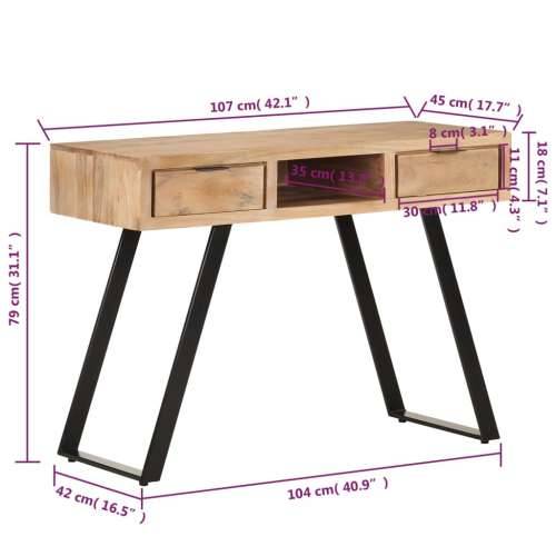 Radni stol 107 x 45 x 79 cm od masivnog bagremovog drva Cijena