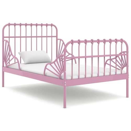 Produživi okvir za krevet ružičasti metalni 80 x 130/200 cm - Ružičasta Cijena