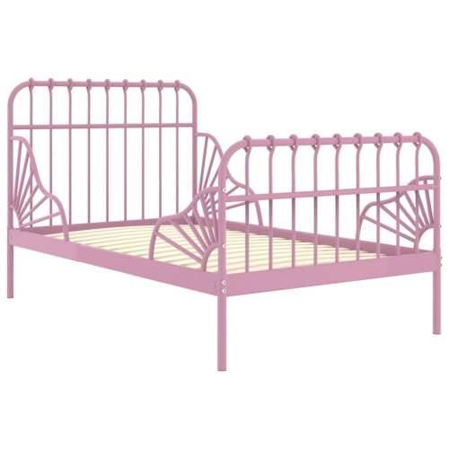 Produživi okvir za krevet ružičasti metalni 80 x 130/200 cm - Ružičasta Cijena