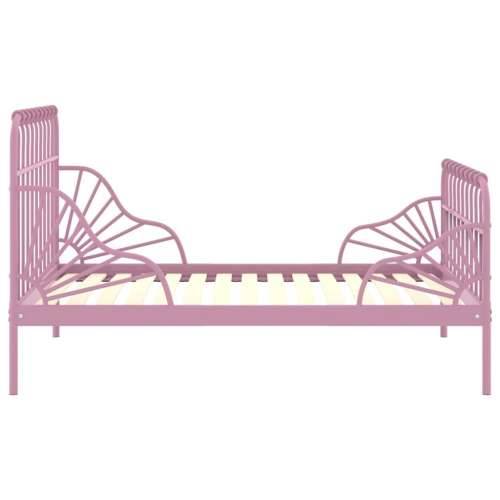 Produživi okvir za krevet ružičasti metalni 80 x 130/200 cm - Ružičasta Cijena