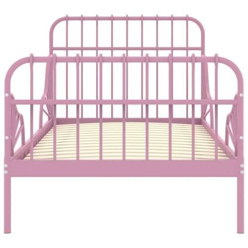 Produživi okvir za krevet ružičasti metalni 80 x 130/200 cm - Ružičasta Cijena
