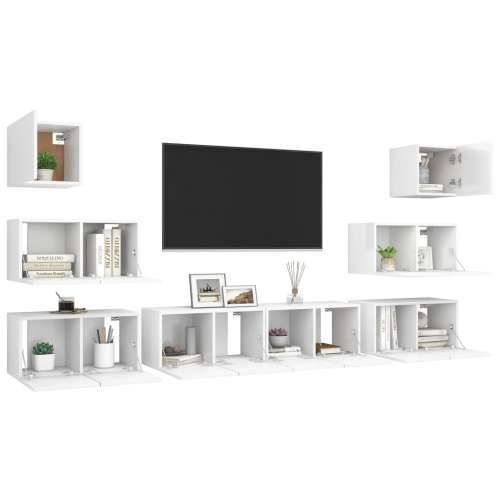 8-dijelni set TV ormarića bijeli od konstruiranog drva - Bijela 8 60 cm Cijena