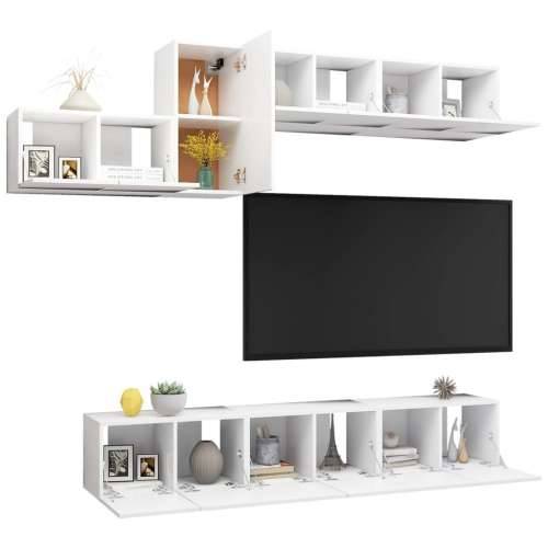 7-dijelni set TV ormarića bijeli od konstruiranog drva - Bijela 7 60 cm Cijena