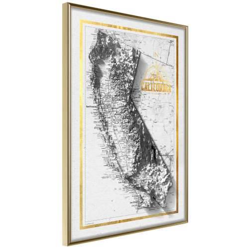 Poster - Raised Relief Map: California 40x60 Cijena
