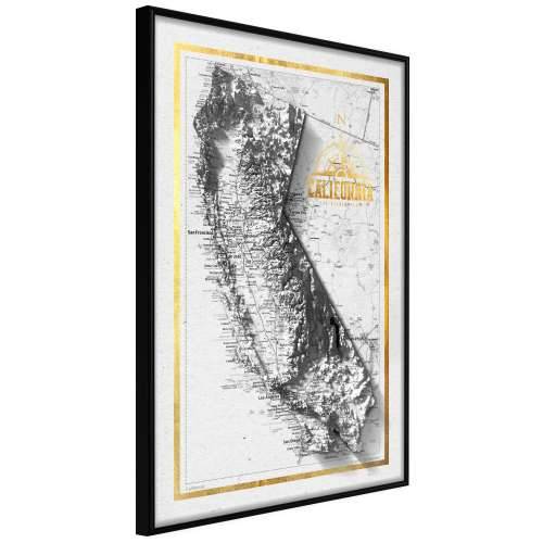 Poster - Raised Relief Map: California 30x45 Cijena