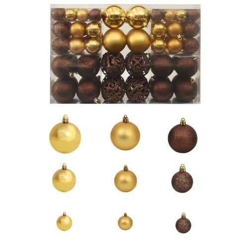 Set božićnih kuglica 100 komada 3/4/6 cm smeđi/brončani/zlatni