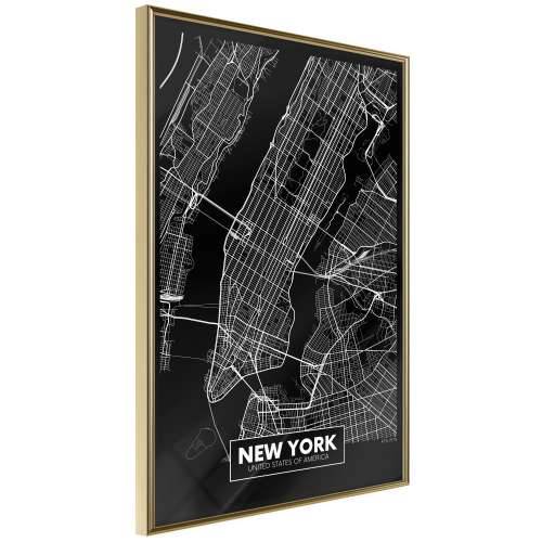 Poster - City Map: New York (Dark) 40x60 Cijena