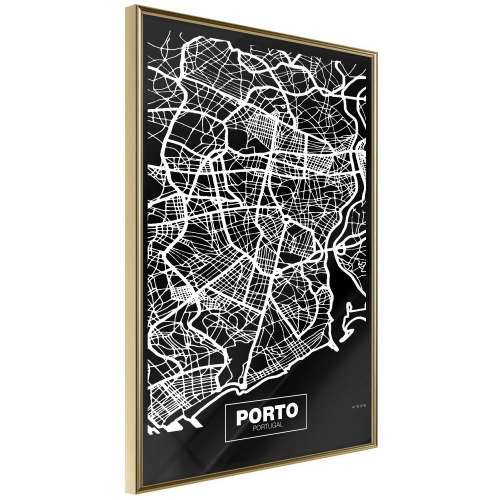 Poster - City Map: Porto (Dark) 40x60