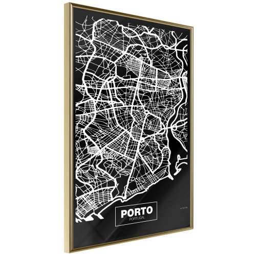 Poster - City Map: Porto (Dark) 20x30