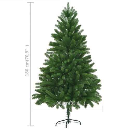 Umjetno osvijetljeno božićno drvce s kuglicama 180 cm zeleno Cijena
