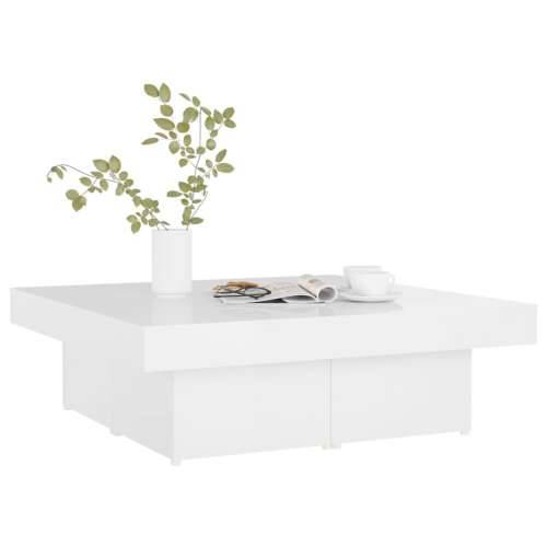 Stolić za kavu visoki sjaj bijeli 90x90x28 cm konstruirano drvo - Visoko sjajno bijela 1 Cijena