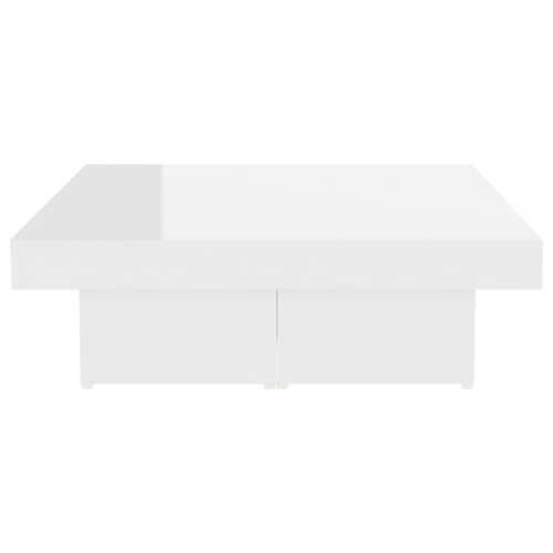 Stolić za kavu visoki sjaj bijeli 90x90x28 cm konstruirano drvo - Visoko sjajno bijela 1 Cijena