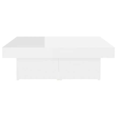 Stolić za kavu visoki sjaj bijeli 90x90x28 cm konstruirano drvo - Visoko sjajno bijela 1 Cijena