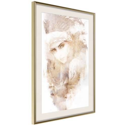 Poster - Mysterious Look (Beige) 40x60