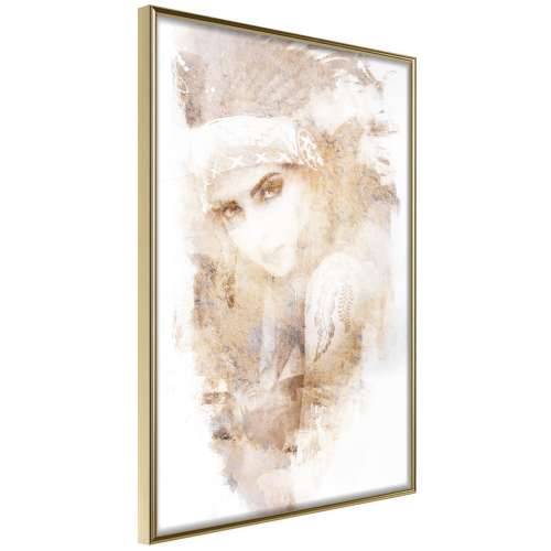 Poster - Mysterious Look (Beige) 20x30