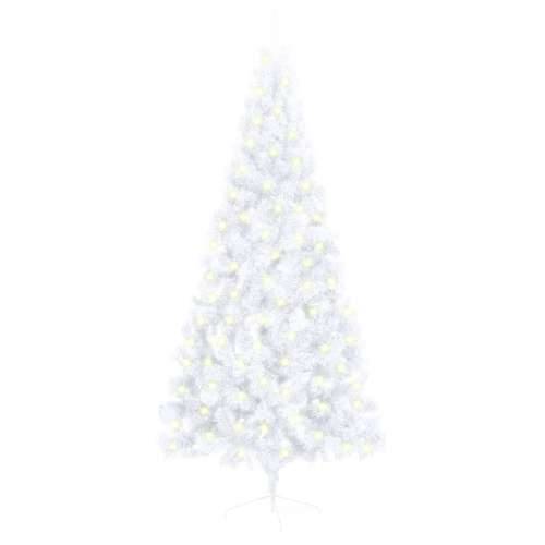Umjetna polovica božićnog drvca LED sa stalkom bijela 180cm PVC Cijena