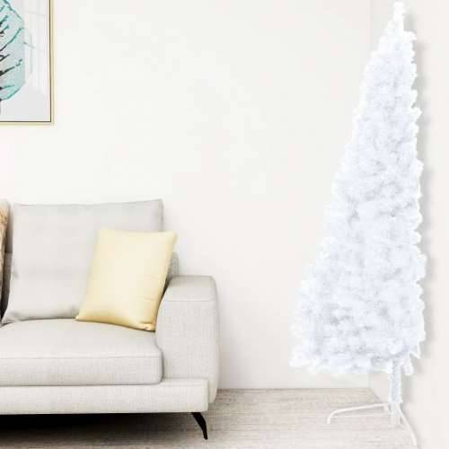 Umjetna polovica božićnog drvca LED sa stalkom bijela 210cm PVC Cijena