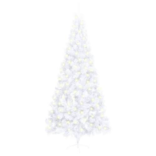 Umjetna polovica božićnog drvca LED sa stalkom bijela 240cm PVC