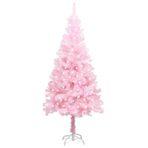 Umjetno božićno drvce LED sa stalkom ružičasto 240 cm PVC