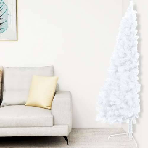 Umjetna osvijetljena polovica božićnog drvca bijela 210 cm Cijena