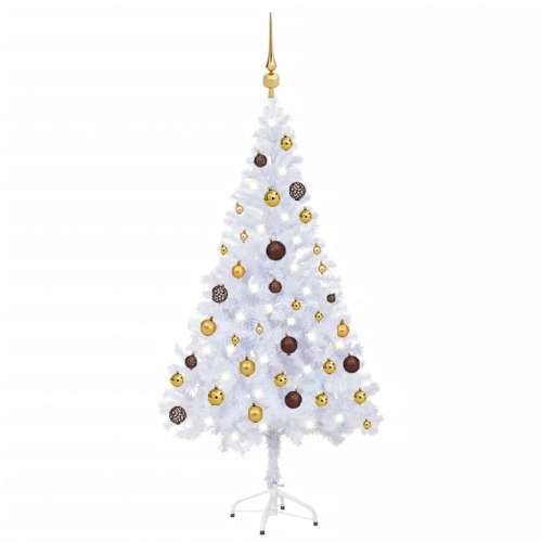 Umjetno osvijetljeno božićno drvce s kuglicama 120 cm 230 grana