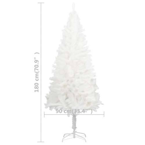 Umjetno osvijetljeno božićno drvce s kuglicama bijelo 180 cm Cijena